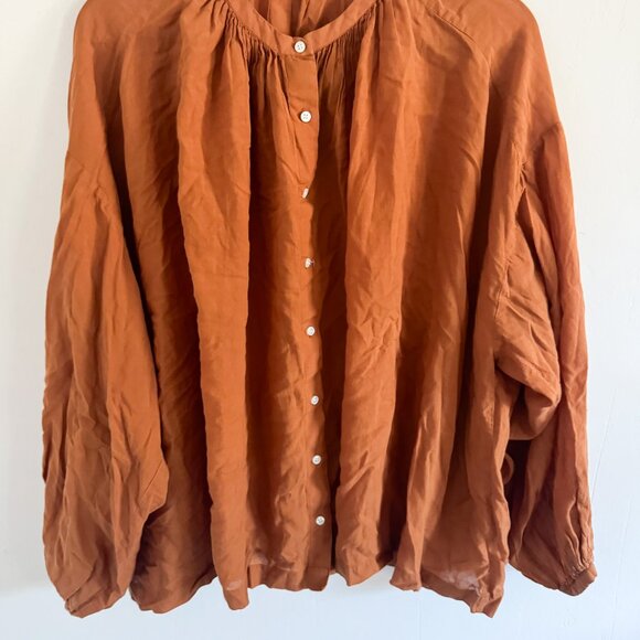 Doen Burnt Orange Jane Blouse L - Picture 4 of 9
